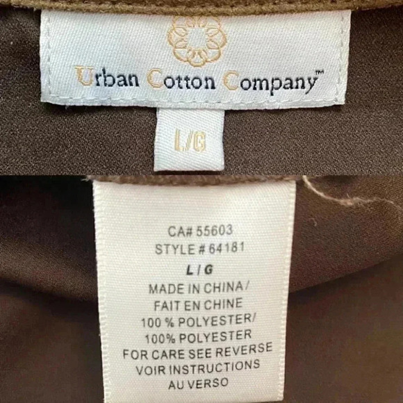 Urban Cotton Western Shirt Faux Suede Long Sleeve Button Front Brown Large - Picture 13 of 16